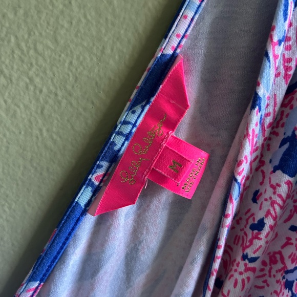 Lilly Pulitzer Pink and Blue Patterned women’s Dress w/attached shorts Sz M - Picture 9 of 9